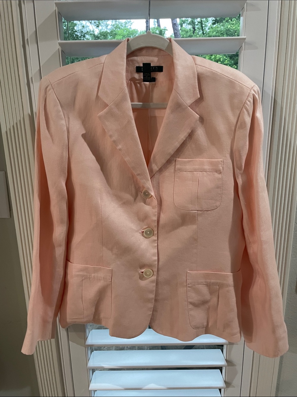 Ralph Lauren Soft Peach Linen-Blend Women's Blazer